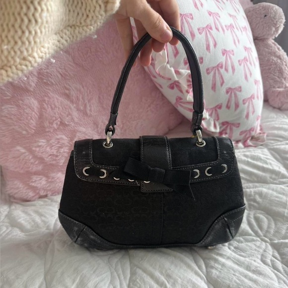 Y2K Coach black monogram shimmer glittery mini purse/bag - Picture 2 of 6